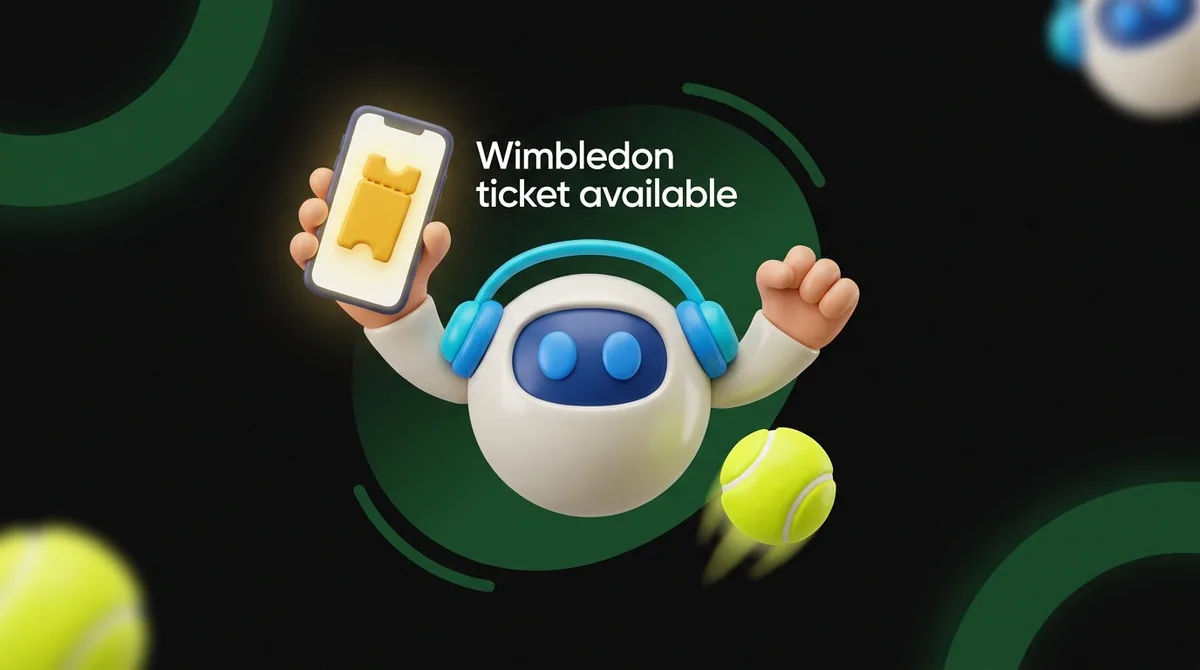 Wimbledon ticket push notification on phone